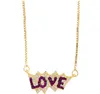 Colliers de bijoux pendentifs Lettre d'amour Collier de chaîne zircone Jewelry Cumbic Crystal Cz Fashion Charm JD5R6J