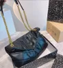 Akşam çantaları tasarımcıları kadın yıkanmış denim çanta loulou puffer moda klasik flep çanta messenger çanta alışveriş çantaları lüks el çantası çanta zinciri