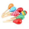 Baby Wooden Toy Rattle Brinquedos de madeira de madeira fofa Orff Instruments Musical Kids Kids Early Educational Toys 11.5cm