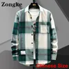 Camicie casual da uomo Zongke Camicie scozzesi per uomo Abbigliamento moda Taglia cinese M-3XL Camicie da uomo Abbigliamento Harajuku Arrivi primavera vintage 220908