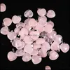 Stone 20mm Heart Rose Quartz Crystal Stone Pingente de cristais naturais Pingentes de contam