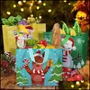Emballage cadeau Emballage cadeau 12pcs Sacs de Noël Candy Bear Bonhomme de neige Snack Grand sac Drop Livraison 2021 Accueil Jardin Fournitures de fête même DHSPB