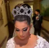 Gioielli per capelli da sposa A51 Corona da sposa di lusso con strass Diademi nuziali Gioielli per capelli da sposa Big Round Diadem Pageant Copricapo Re Copricapo Copricapo T220907