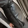Kjolar svart pu läder kjol kvinnor 2022 sexig hög midja bodycon split arbetskontor blyertskvalitet med bälte