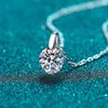 سلاسل Smyoue 3.0ct 9mm قلادة Moissanite حقيقية 925 Sterling Silver Round Brilliant Cut Lab التي تم إنشاؤها قلادة الماس للرجال مربع النساء