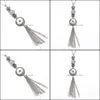 Pendant Necklaces Snap Button Jewelry Long Chain Tassel Rhinestone Pendant Fit 18Mm Snaps Buttons Necklace For Women Men Dhseller2010 Dhcsj