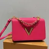 Evening Bags Twist Lock Crossbody Bag Flap Handbag Weave Chain Rivet Shoulder Bags Purse High Quality Genuine Leather Candy Multicolor Hand