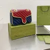 مارمونف حقيبة يد بوق للسيدات أزياء مزدوجة اللون مطابقة للكتف سلسلة كلاسيكية من الجلد المصمم