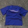 키즈 T 셔츠 여름 편지 인쇄 탑스 티셔츠 소년 소녀 티셔츠 웨이브 스트라이프 Chidlren Unisex 8 색 편안한 캐주얼 스포츠 의류와 아기 의류