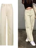 Jeans Femme Rockmore Brown Vintage Baggy Jeans Femmes 90s Streetwear Poches Pantalon Cargo Jambe Large Taille Basse Pantalon En Denim Droit 220908