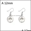 Charm Fashion Lady 12Mm 18Mm Snap Button Charms Earrings For Women Sier Plated Metal Jewelry Drop Delivery 2021 Dhseller2010 Dhkcf