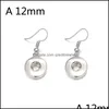 Charm Fashion Lady 12Mm 18Mm Snap Button Charms Boucles D'oreilles Pour Les Femmes Sier Plaqué Bijoux En Métal Drop Delivery 2021 Dhseller2010 Dhkcf