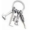 Creative Father Key Chain Dad Papa Grandpa Hammer Screwdriver Wrench Dad's Tools Father's Day Birthday Gift DIY Stainless Steel Keychain Jewelry Fashion Keyring