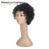 Synthetische Perücken Rebecca kurze lockere lockige Perücken für schwarze Frauen brasilianische Remy Bouncy Curly Human Hair Perücken kurze Perücke Blond Red Cosp1654408