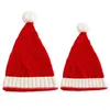 Berets Рождественская шляпа родитель-деть зима теплый вязаный мама малыш капот милый детский мальчик с твердым цветом шапочки для детей
