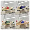 2021 Topkwaliteit Designer Stripe schoenen mode vuile lederen veter tennisschoen stof lage top canvas sport casual mannen dames screener webb