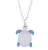 Colliers de bijoux Pendants Collier de chaîne de tortue zircone bijoux cube cristal CZ Charme 45J