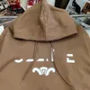 Tasarımcı Top Versiyon Hoodie El Yapımı Cel 2022 Sonbahar ve Kış Yeni Baskı Logosu Aynı Stil Kapşonlu Sweater