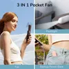 Electric Fans 3 in 1 USB Mini Fan High Quality Portable Handheld Electric Fan Rechargeable Quiet Pocket Cooling Office Outdoor with Lighting T220907