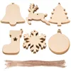 10pcs Tag regalo di Natale in legno di cervo non finito Ornamenti per l'albero di Natale per la decorazione natalizia e la produzione artigianale fai-da-te