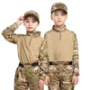 Camuflagem infantil cal￧a uniforme de crian￧a conjunto de vestido de batalha t￡tico bdu combate crian￧as bosques bosques roupas no05-020