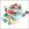 チャームファッション18mm Gogo Donut Charms Natural Crystal Stone Beads for Jewelry MakingネックレスペンダントイヤリングチャームACC DHSELLER2010 DHSKU