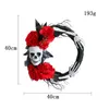 Faux floral verdure halloween guirlandes crâne guirlandes rouges rose fantôme porte créative porte pendante festive pendante festive pour la porte de la maison 220908