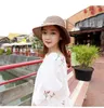 Ladies bow split straw hat ponytail foldable summer sun female fashion elegant and gorgeous