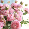 Faux Floral Verdure 3 Têtes Artificielles Rose Fleurs Soie Pivoine Fausses Fleurs Pour La Fête De Mariage Baby Shower Décoration De La Maison DIY Couronne De Mariée Guirlande J220906