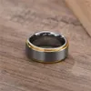 Pierścienie klastra Zorcvens 100% wolframowy czarny złoto 8 mm Wedding zaręczynowy zespół Stylowy dla mężczyzn