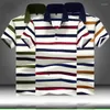 Polo da uomo Camicia a righe Uomo Estate Casual Cotone Colletto rovesciato Uomo Business traspirante Top Hombre Abbigliamento slim fit