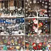 Otros suministros para fiestas y eventos Árbol de juguete de Navidad Escultura giratoria Decoraciones de tren Pegar pegatinas de ventana pegatinas paredes 220908