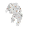 Roupas conjuntos de moda criança bebê menino menina de outono conjunto de roupas infantis urso/leopardo calças calças 2pcs roupas de roupas
