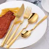 Stepware setleri sofra takımı altın lüks tasarım v paslanmaz çelik set bıçak çatal kaşık yemeği altın mutfak aksesuarları