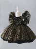 Robes de fille Robe de princesse filles paillettes tutu dentelle maille anniversaire bal enfant en bas âge bébé enfants élégant vêtements de fête de mariage enfants robe de baptême 220908