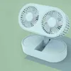 Ventiladores elétricos Desktop Double Motor Fan dobring Wind Wind Charge Charging Portátil Refrigeração Fan Student Dormitório Tabela de escritório Turismo de fã Summer T220907