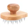 Brosses à cheveux L Scalp Masr Brosse à shampoing en bois Soins humides et secs Épurateur de douche Exfoliant avec poils doux Sile pour Dandr Lulubaby Ammhv