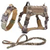 Collares para perros, conjunto de arnés táctico y collar de correa, chaleco de entrenamiento para mascotas con Molle para todos los perros pequeños, medianos y grandes