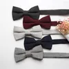 Fliegen, klassisch, einfarbig, rosa, vorgebundene Krawatte für Herren, braune Fliege, grüne Baumwollfliege, roter Mann, Hochzeit, Leinen, grau, Salbei-Krawatte B094