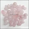Камень 2 см розовый кварц резные мини -грибные каменные хрустальные хрустальные заживление Рейки Минерал Статуя орнамент Дома