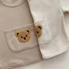 Giyim Setleri Milancel 2022 Yaz Bebek Seti Waffle Bear Te ve Şort 2 PCS Suits Girls Gross