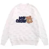 Erkek Sweaters Dövülebilir Harajuku Bahar Sweaters Jacquard Kafes Ayı Örme Kazak Külot Erkek Kadın Sokak Giyim Gevşek Mavi Örgü T220906