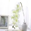 Faux Floral Greenery 1pc Artificial Phalaenopsis Orquídea Branca de seda 6 Cabeças Flores Flor de borboleta para casamentos Decorações do festival J220906