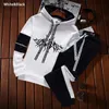 Tracksuits voor heren sweatshirt set hoodiesesweatpants tracksuit 2 -delige outfits jogger bodempak mannelijke pullover winter streetwear kleding 220908