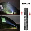 Super Bright 4 Core P90 Led Flashlight With Display Waterproof Outdoor Lighting Equipment 4 Lighting Modes Support Zoom J220713