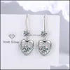 Charm S925 Печать Sier Crystal Charms Розовые синие белые серьги циркона длинные кисточки цветочный крючок тип женского моды Dhseller2010 Dhimc