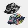 Bérets chapeau pour femmes, seau, motif imprimé feuilles, Hip Hop, plein air, rue, Protection solaire, été Gorros Invierno Mujer