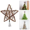 Decorazioni natalizie Cima di un albero di Natale in rattan con supporto a molla Decorazione per albero di Natale Topper Decorazione per albero di Natale Top Star 220908