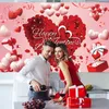 Украшение вечеринки Vantine Bacground Banner Love Heart Happy Day Dece Dect Dect для дома 2022 Любители Сюрприз розы