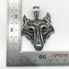 Pendant Necklaces Style Men 316 Stainless Steel Wolf Animal Send Leather Rope Necklace